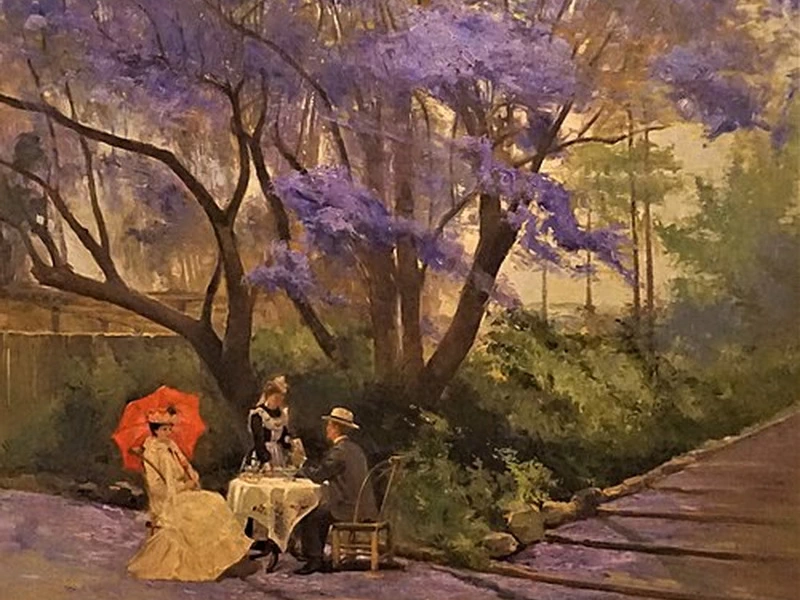 1858-Richard Godfrey Rivers - Sotto il Jacarand - Queensland Art Gallery - Joy of Museums